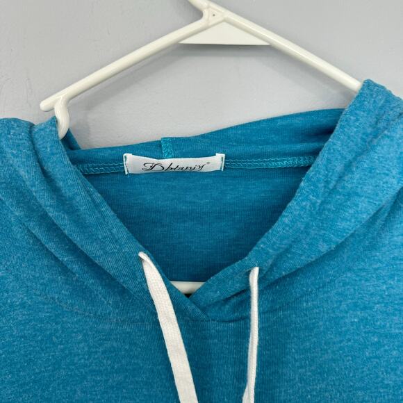 Dbtanjy Mediumweight Pullover Hoodie Top Size Large Colorblock Blue & Green - Picture 4 of 9
